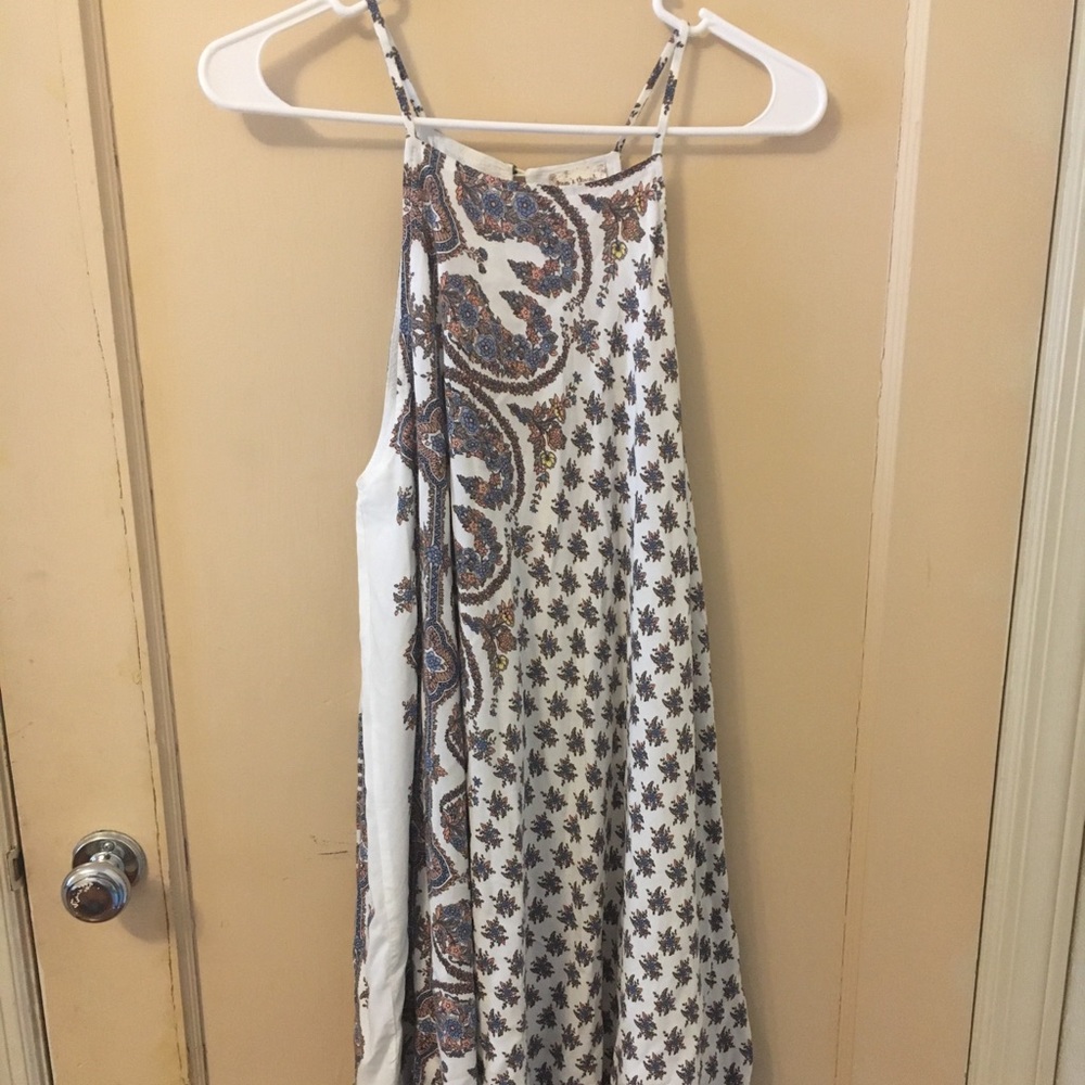 A white and flower dress.